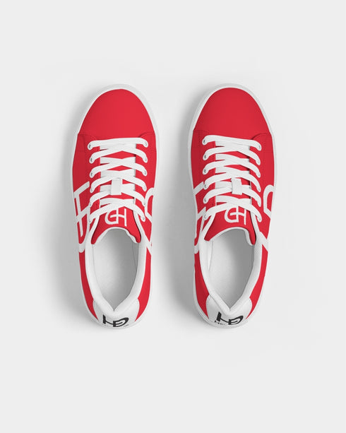 HEED NYC Women's Classic Cherry Red & White Vegan Leather Sneaker